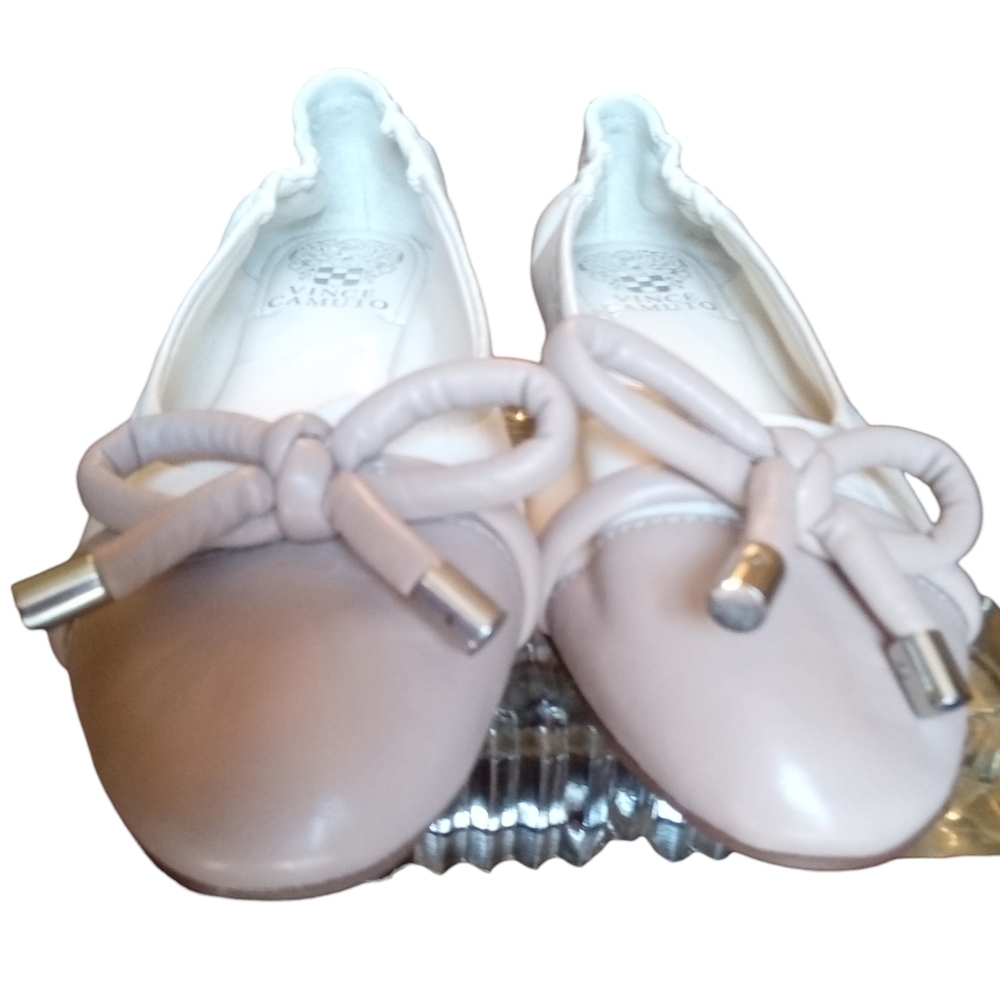 Vince Camuto Maysa Leather Bow Ballet Flats Women Size 8 - Picture 4 of 16